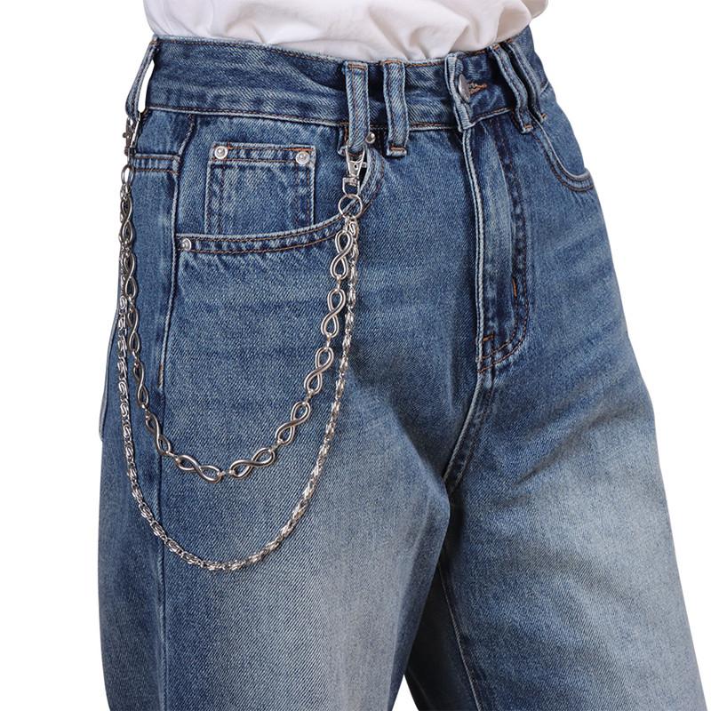 

Minimalism Tier Silvery Lucky number 8 Pants Chain Men s And Women s Styles luxurious Retro Key Chain Gothic y2k Accessories