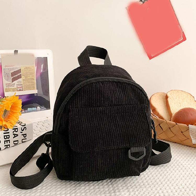 Mochila Veludo Rucksack Cor Sólida Bolsa Escolar para Trabalho Escola Biblioteca
