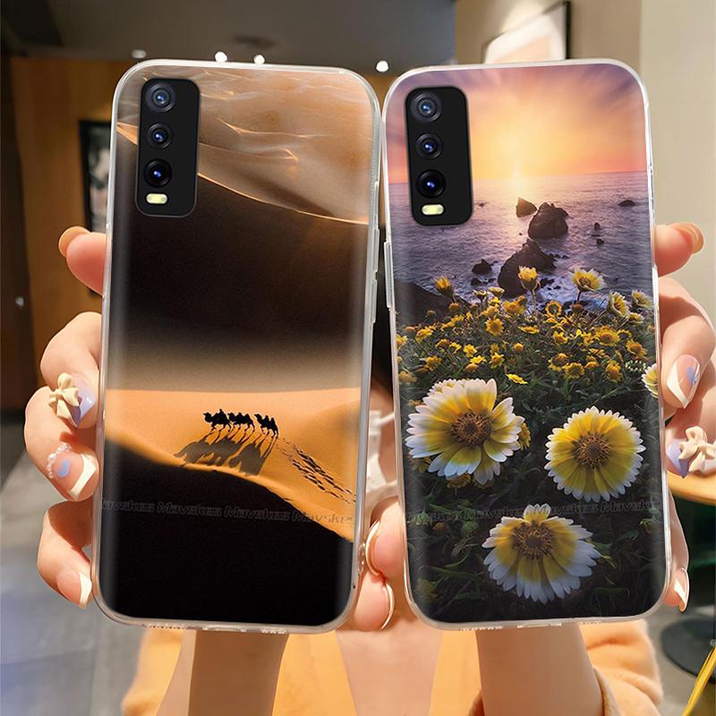 Pro Vivo V2027 V2028 V2029 Zadní kryt Vivo Y11S Y12s Y12a Y20 Y20s Y20i Pouzdro Roztomilý Kreslený Malovaný Funda Měkký TPU Silikonový Nárazník