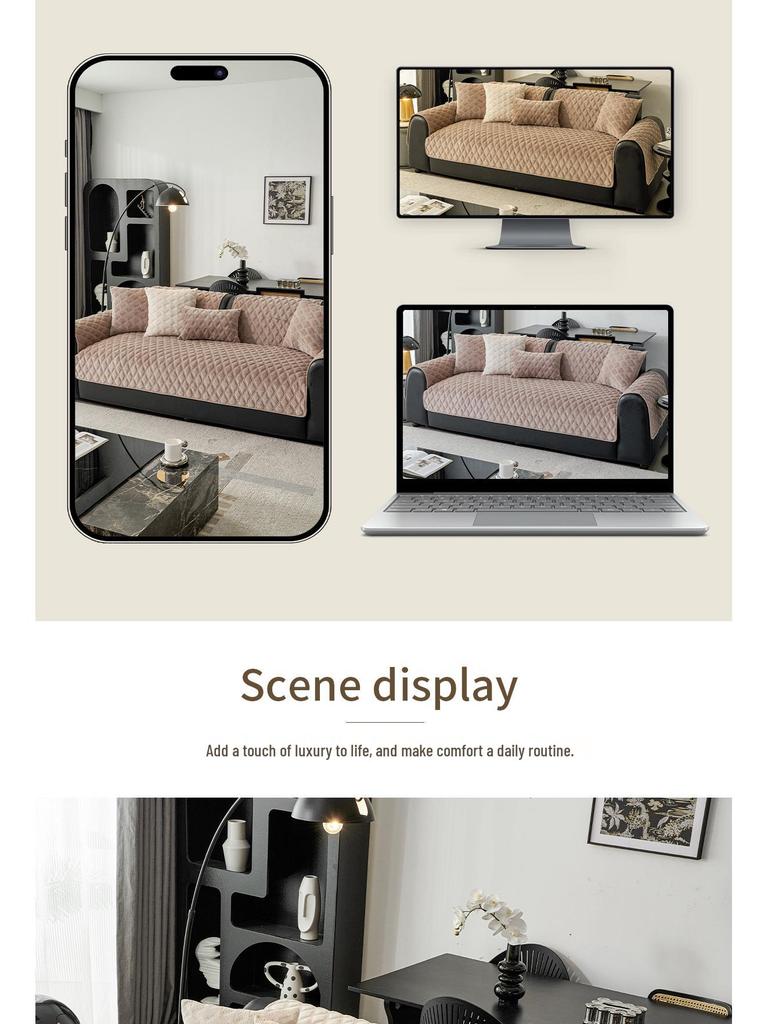 Hochwertiges rutschfestes Plüsch-Sofakissen für Ledersofas - Perfekt für Herbst und Winter