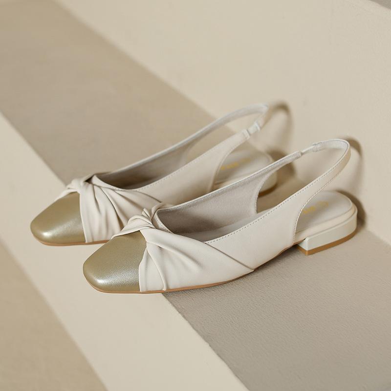 

Кожаные туфли на плоской подошве для женщин Huizhou, туфли на каблуках, французские туфли Мэри Джейн, летняя одежда, сандалии на плоской подошве с сумкой 34 золотой