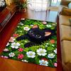 Multiple sizes Black cat and flowers Carpet for Living Room Bedroom Sofa Home Decor Rus Non-slip Floor Mat Luxury Gift