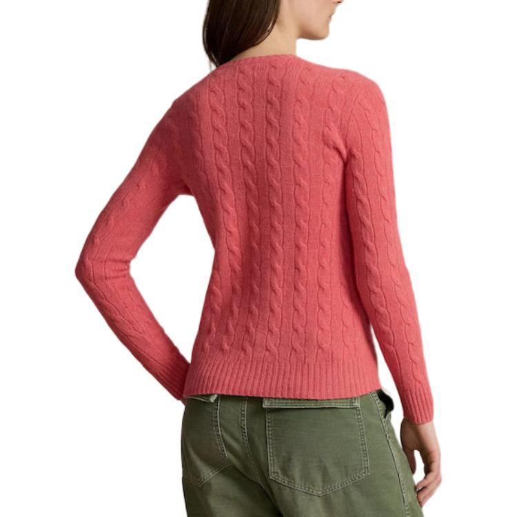 Polo Ralph Lauren Unifarben mit Logo-Stickerei V-Ausschnitt Pullover Langarm Pullover Damen Pullover 211910422-021