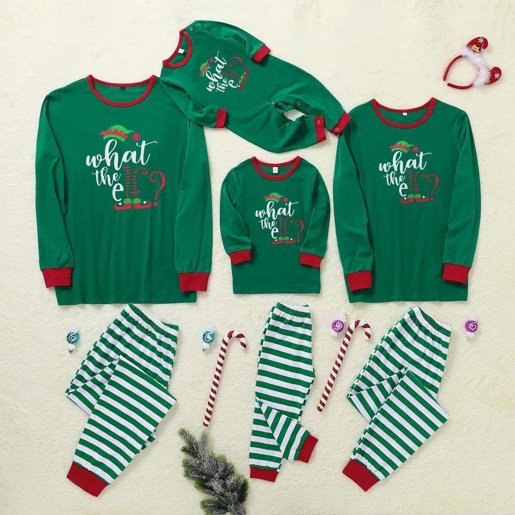 2024 Autumn/Winter Parent-Child Pajama Sets with Christmas Hat