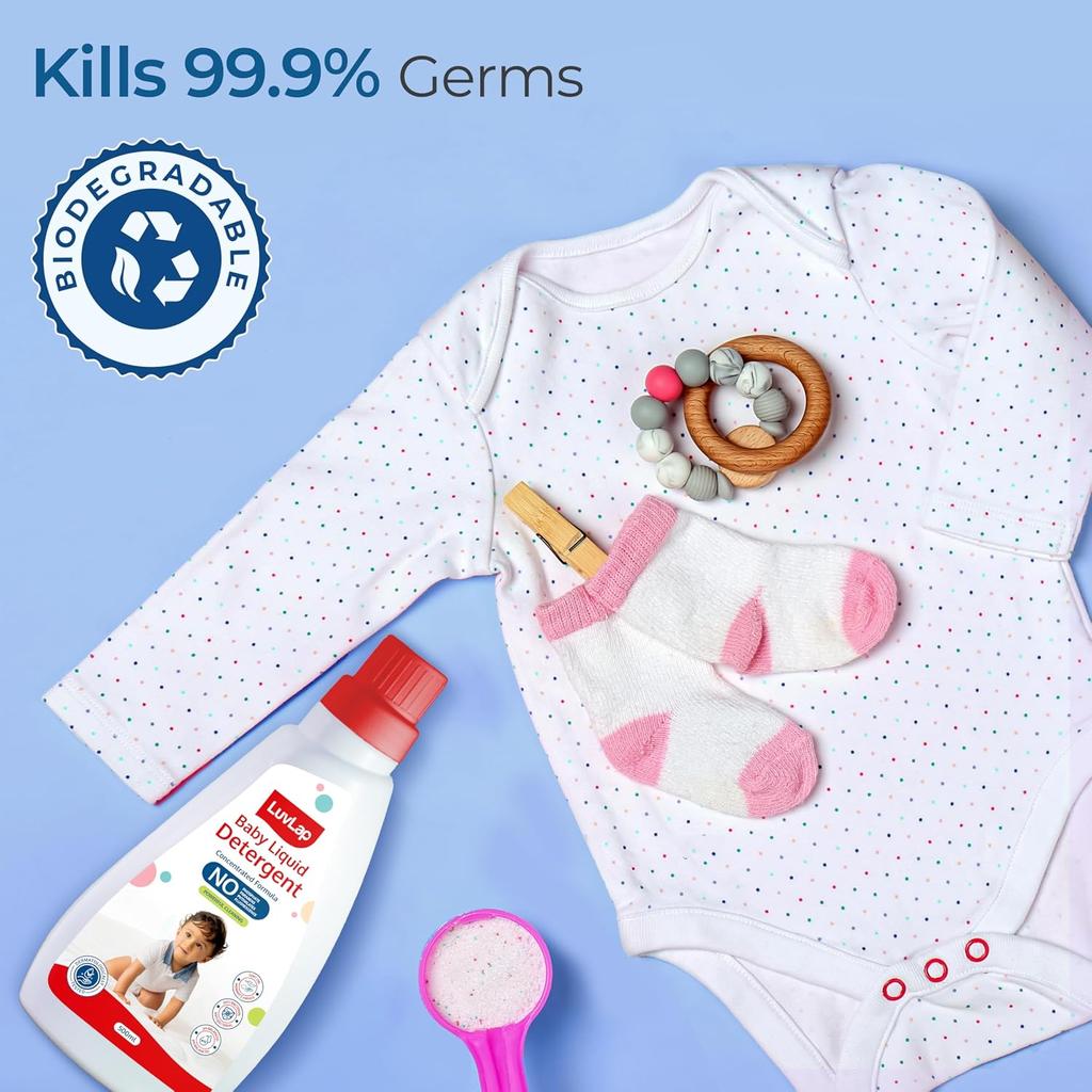 LuvLap Baby Laundry Detergent 650g pH Balanced Anti-Bacterial Formula Gentle On Skin For Soft And Clean Baby Clothes