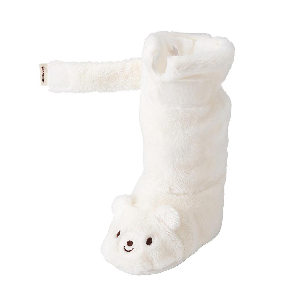 MIKI HOUSE Long Booties, Socks, Room Shoes, Made in Japan, Boys and Girls, Baby Clothes, Baby, 43-9301-493, One Size Fits All (12cm), White x Yellow