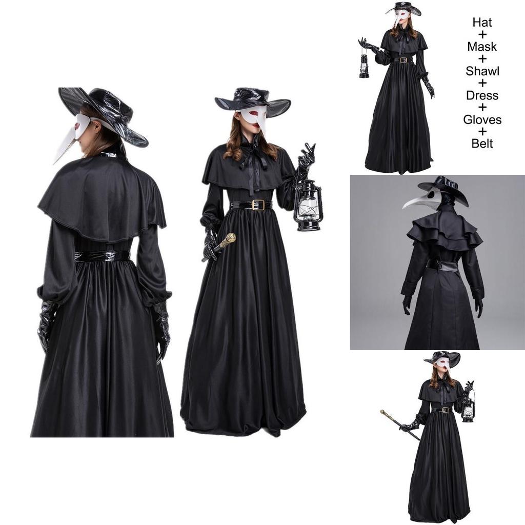 Transform Into A Plague Doctor With This Halloween Medieval Hooded Robe Mask And Hat For Monk Cosplay Perfect For Holiday Dress Up