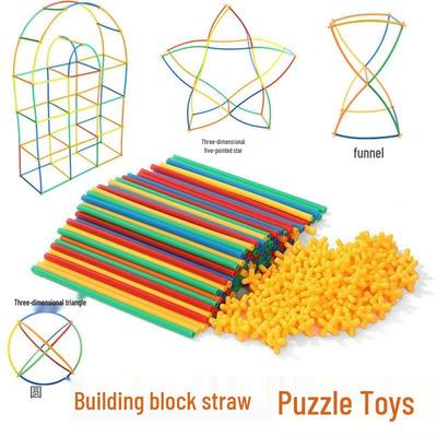 Kids' Soft Straw Building Blocks Puzzle for Early Education - Construction Toy for Kindergarten Boys & Girls