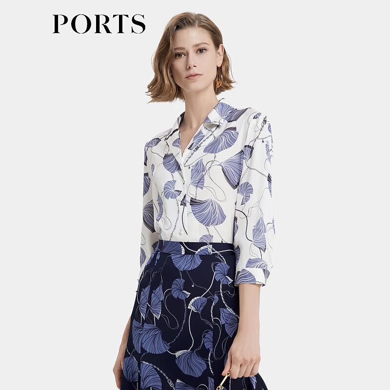 PORTS Women's Elegant Printed Silk Blend Shirt