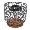 Coffee Pod Holder   Large Capacity Coffee Capsule Storage Basket with Wooden Base for Kitchen Counter   Desktop
