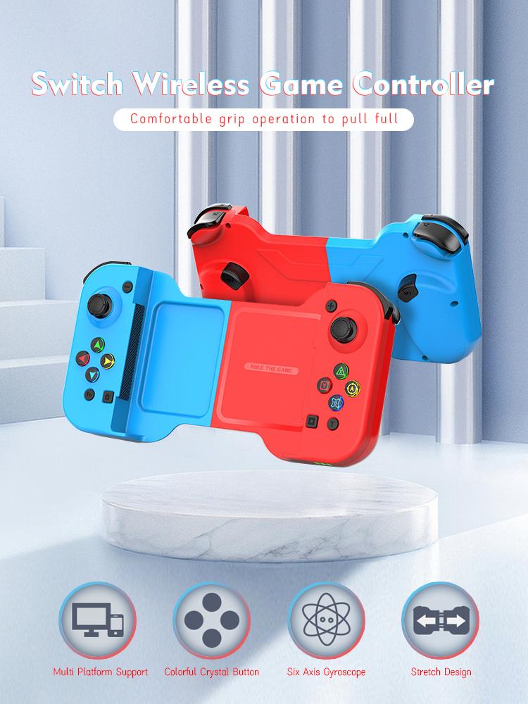 Kabelloses Stretching-Gamepad für Nintendo Switch OLED/Lite Konsole Pro Gamecontroller mit Turbo-Funktion für Mobiltelefon
