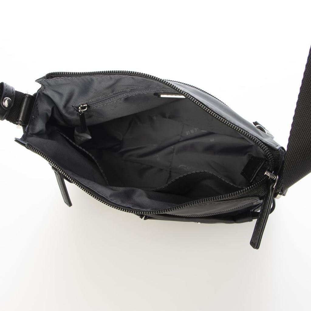 Labagagerie Monogram Square Nylon Shoulder Bag, SS Size, B004604, Black (10)