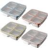 Lunch Box Isolato di Alta Qualità a 4 Scomparti con Base Antiscivolo Contenitore per Meal Prep Perfetto per Lavoro Scuola 720ML