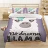 Alpaca Duvet Cover King/Queen Size Alpacas In Love Pattern Bedding Set Black White Argentina Animal 2/3pcs Polyester Quilt Cover