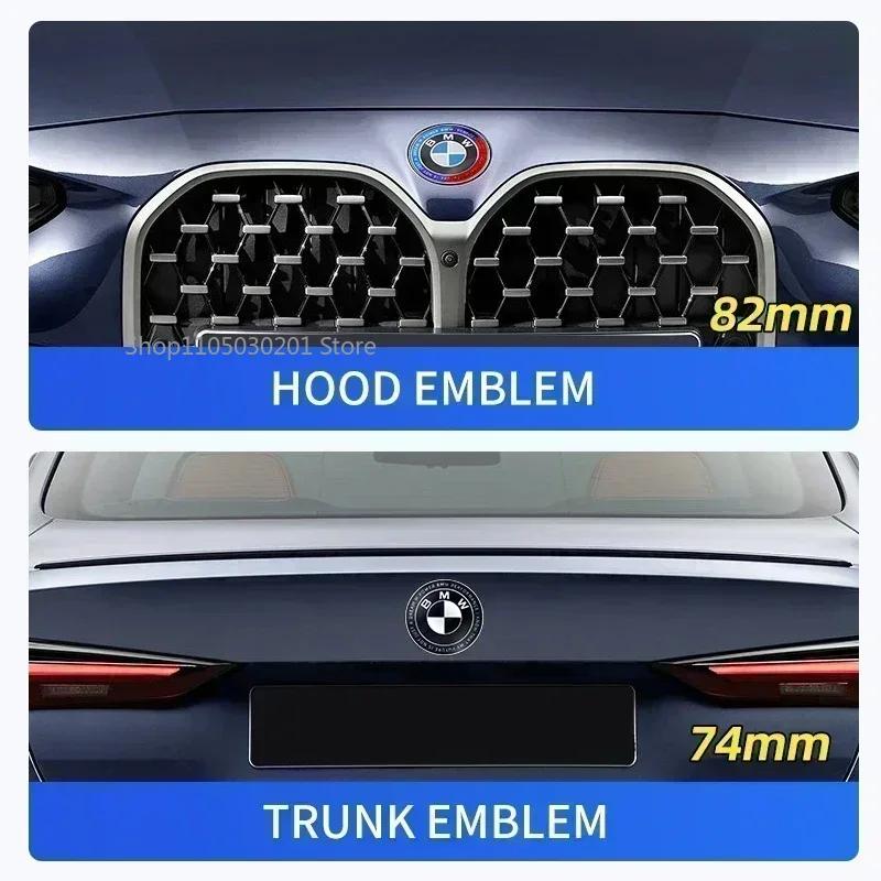 1 Stück Auto Frontklappen-Emblem Heck-Plakette Logo für BMW E87 E30 E46 E28 E34 E39 E60 F02 F18 F35 G20 G03 G05 F10 E93 F20 M4 M5 X5 X6