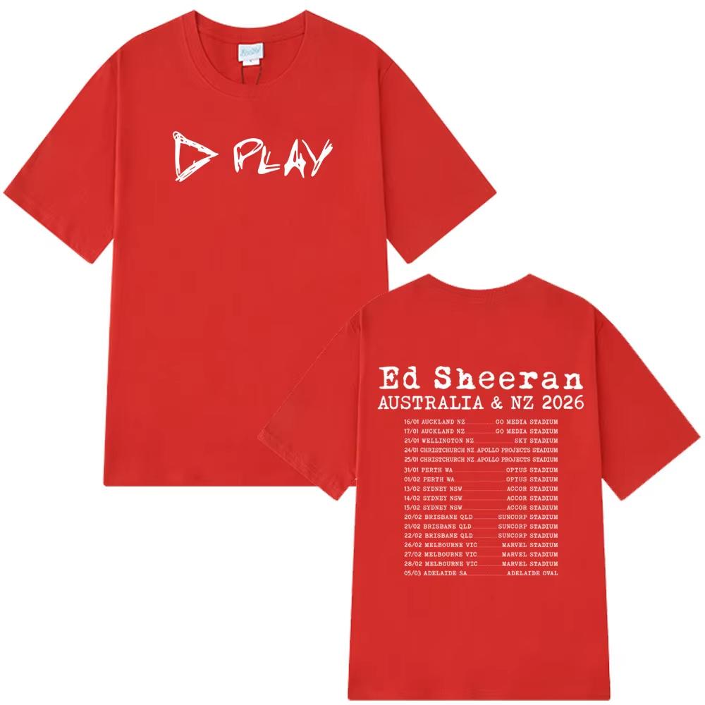 Ed Sheeran Loop Tour Australia and New Zealand 2026 Tour T Shirts Mens Women Fashion Tshirt Casual Hiphop Tshirts Streetwear