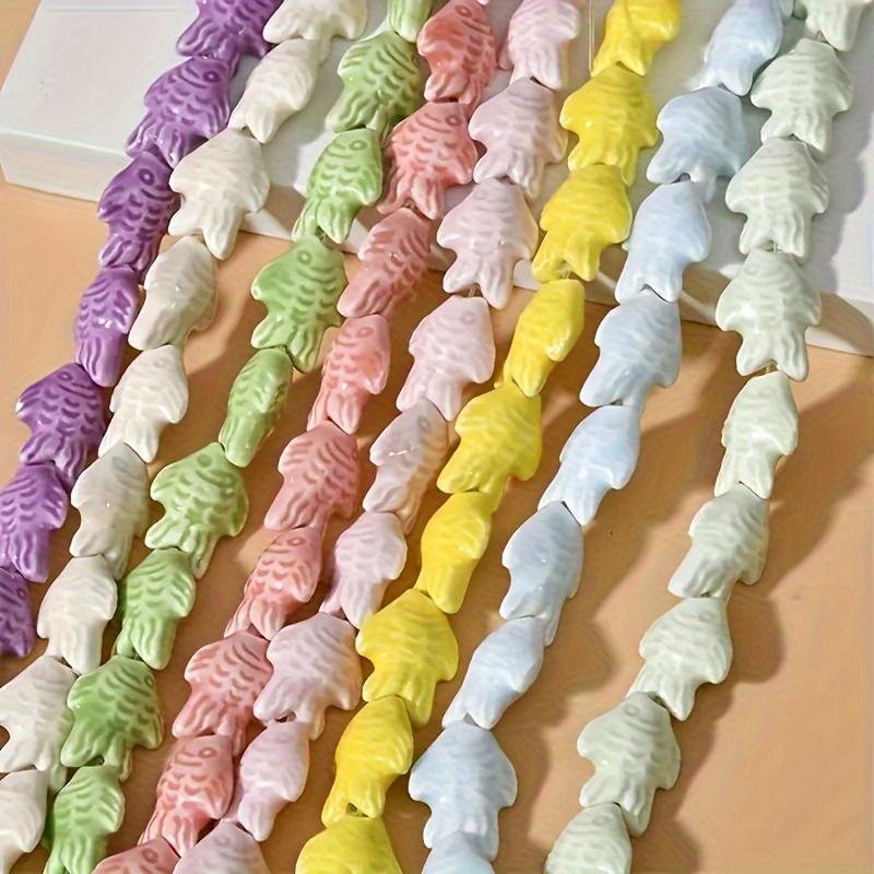 Flower Patterned Small Fish Ceramic Beads Scattered Bead Bead Necklace Bracelet Accessories