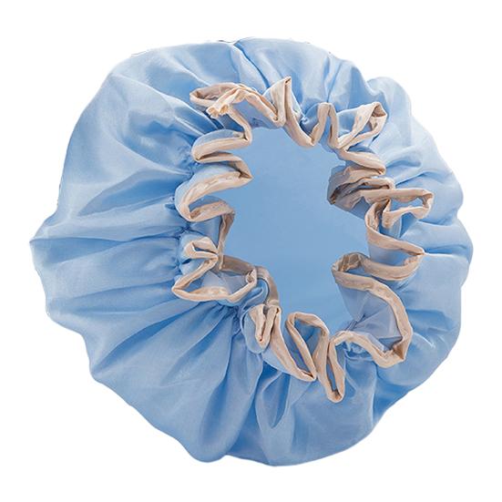 Waterproof Shower Cap Elastic Drawstring Double-Layer Water-Resistant Fabric Hair Protector Hair Care Bath Hat