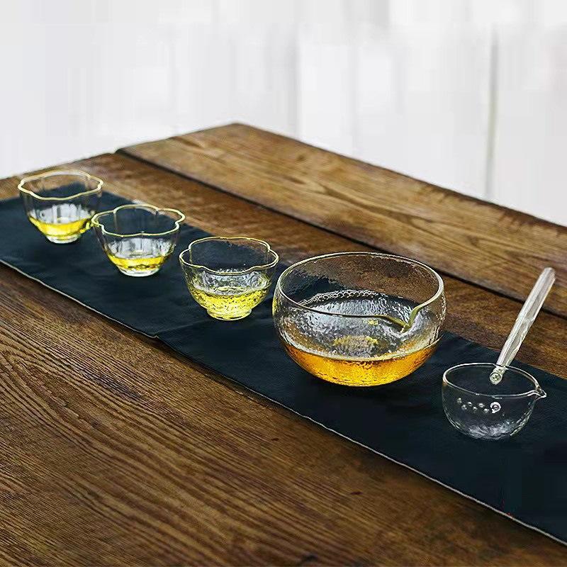 450ml Japanese Style Matcha Hammered Glass Tea Bowl Spoon Dry Brewing Method Green Tea Tea Maker Kung Fu Tea Set