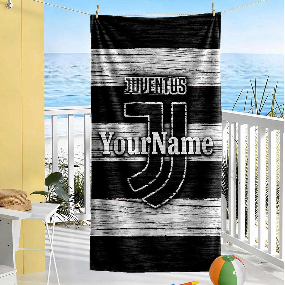 Juventus Customizable Name Beach Towel Soft Durable Quick-Dry Perfect for Traveling Yoga Camping and Swimming