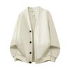 Men Solid Color V Neck Long Sleeve Knit Cardigan Casual Loose Sweater Jacket