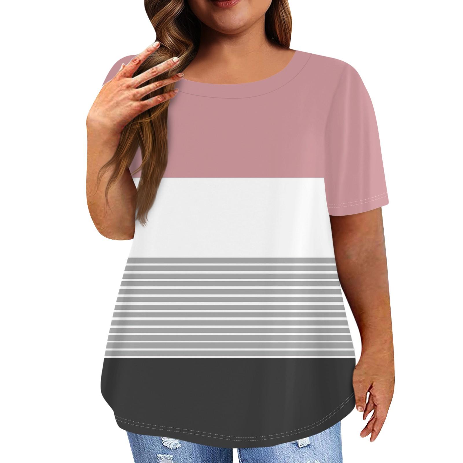 

Женская модная повседневная футболка больших размеров с круглым вырезом и коротким рукавом с 3D-принтом 7XL