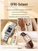 OFNS Elegant Women's Square Dial Watch: Simple Niche Bar Markers, Waterproof, Luxury Diamond Inlaid Quartz.