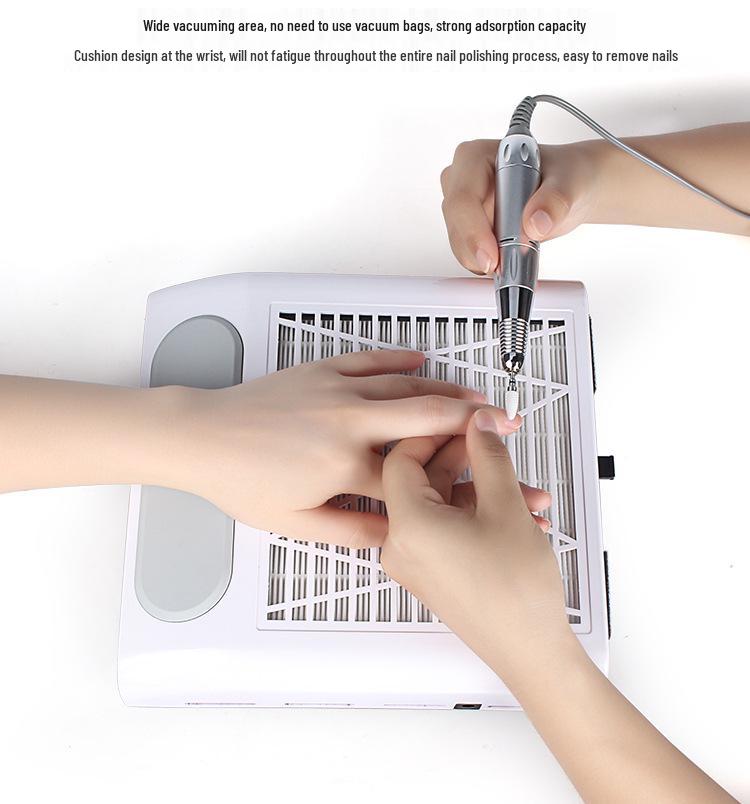 Japanese-Style Nail Vacuum Cleaner with Adjustable Speed, 80W, Includes Filter and Hand Pad