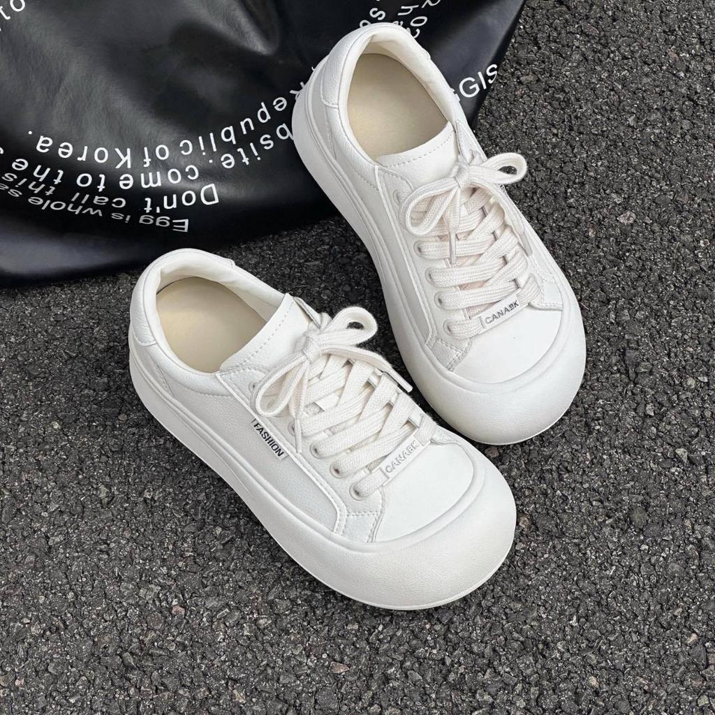 2025 new summer and autumn niche design, simple personality, versatile platform trend women's little white shoes, breathable casual board shoes