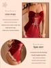 Seductive Christmas Lingerie Set: Flirty Suspender Dress for Women with Small Chest