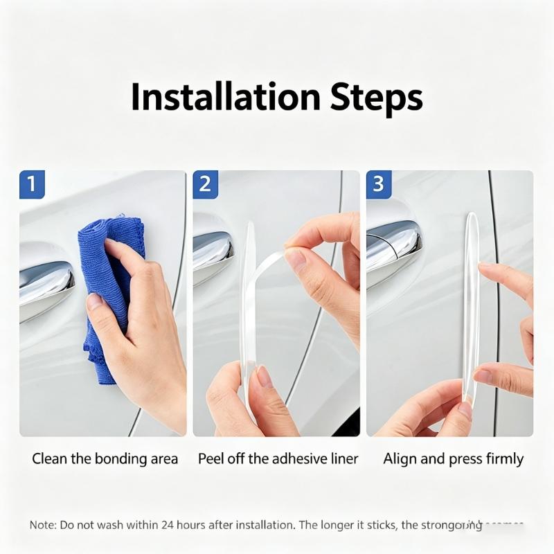 Vehicle Door Edges Guard Strips, Flexible PVC Door Bumper Protectors with Peels-and-Stick Setups for Everyday Car Owners