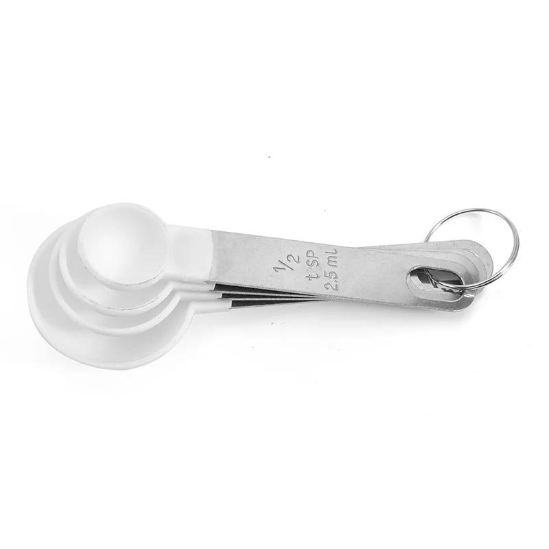 4Pcs Multi Purpose Spoons/Cup Measuring Tools PP Baking Accessories Stainless Steel/Plastic Handle Kitchen Gadgets