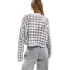 Foreign Trade Original Order Tail Goods British As Mesh Dot Perspective Loose Short Women Knitted Sweater Long Sleeve Top