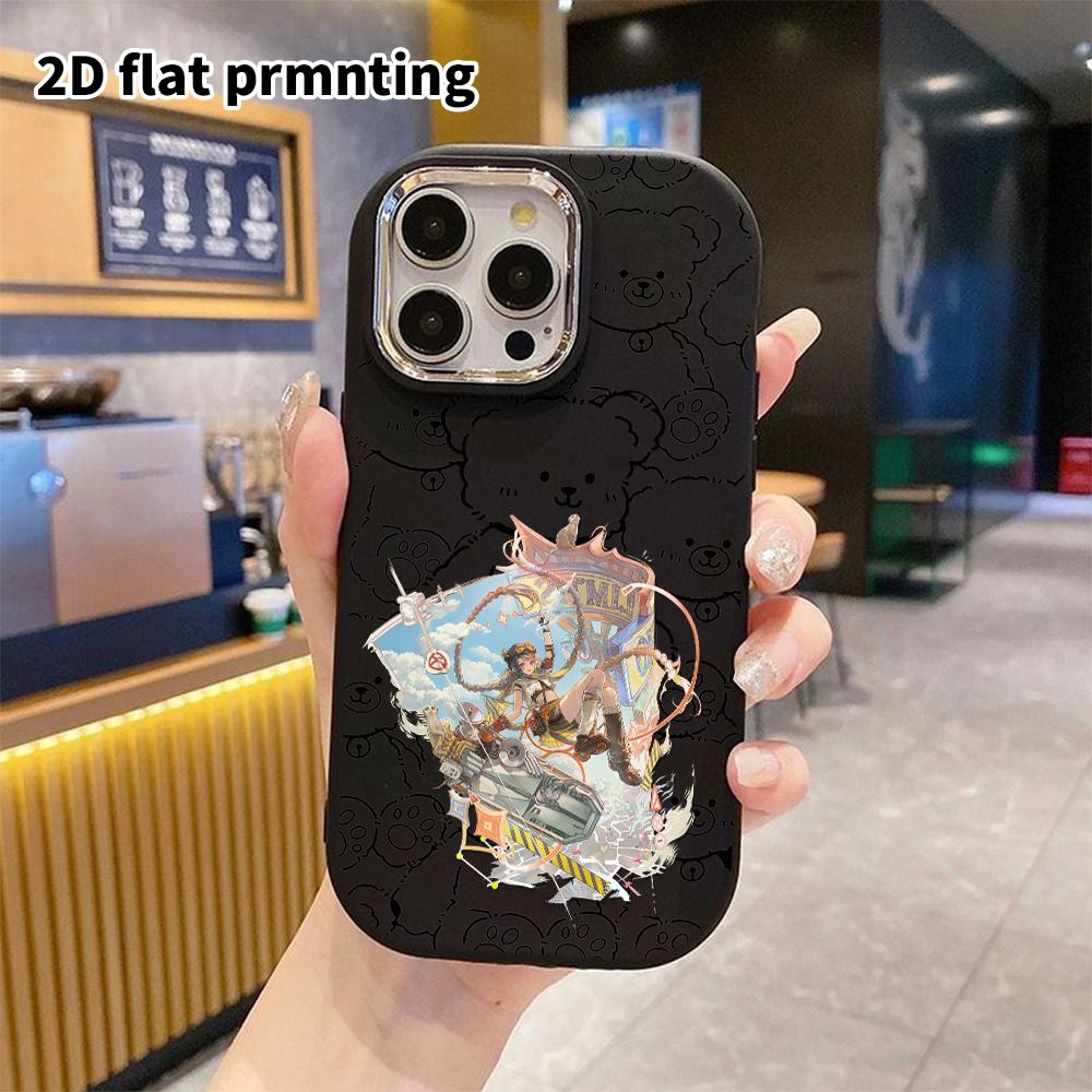 Phone Case: 2D flat design suitable for iPhone 18 17 16 15 14 13 Pro protective case, couple style, braided girl, Christmas and Halloween gift