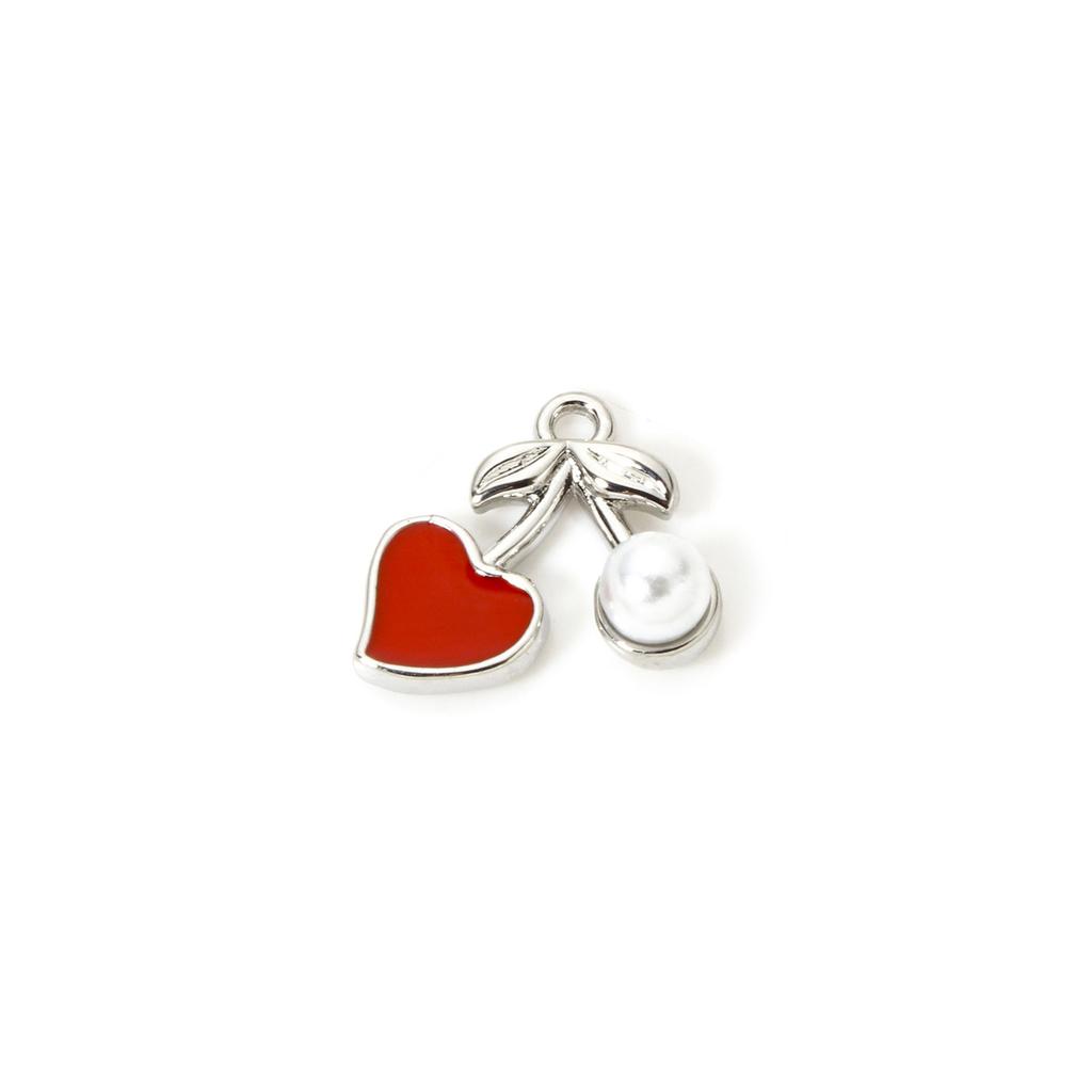 1 Piece Brass 3D Charms Red Heart Flower Pendants Valentine's Day For DIY Jewelry Making Necklace Findings