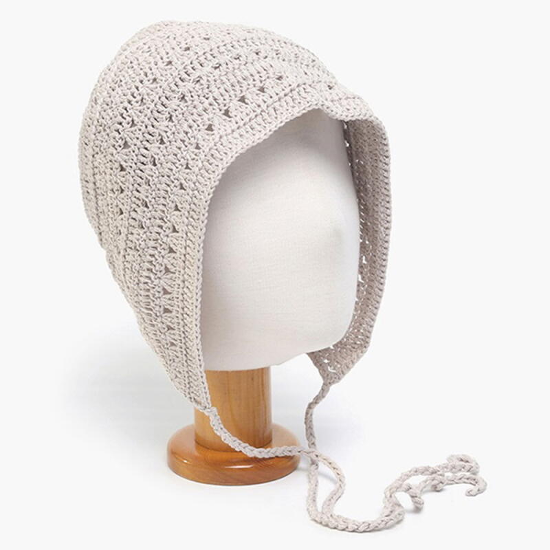 Women s Crochet Handmade Hooded Bonnet SS Bucket Hat C8188_Beige