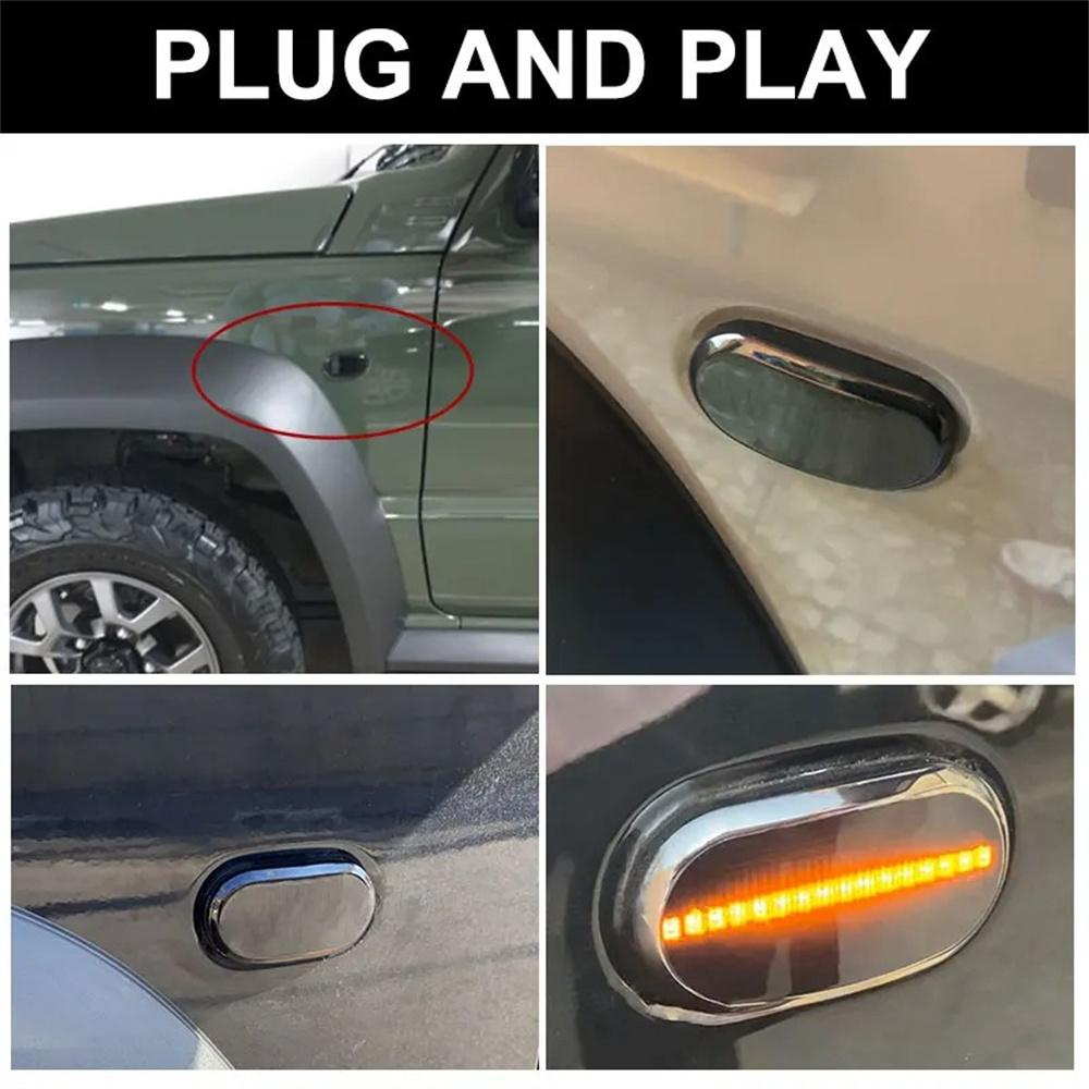 2× LED Dynamic Side Marker Turn Signal Light For Suzuki Jimny JB64W JB74W JB23W