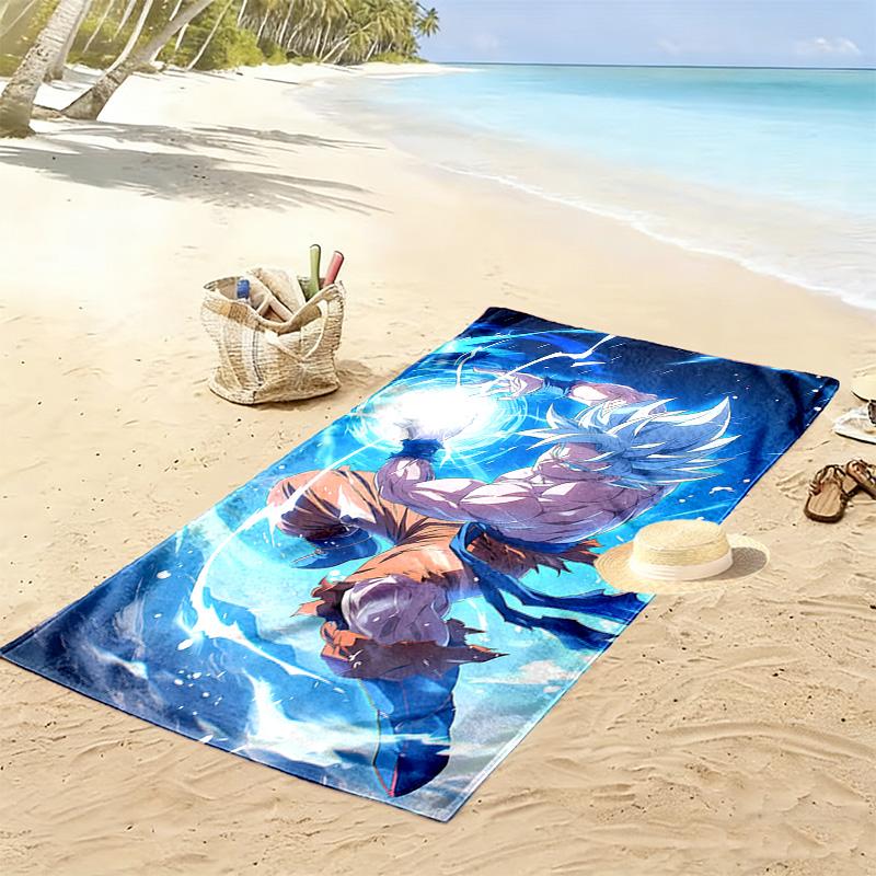 Dragon Ball Super Print Beach Towel, Large Soft Quick Dry Towel for Beach Camping Swimming