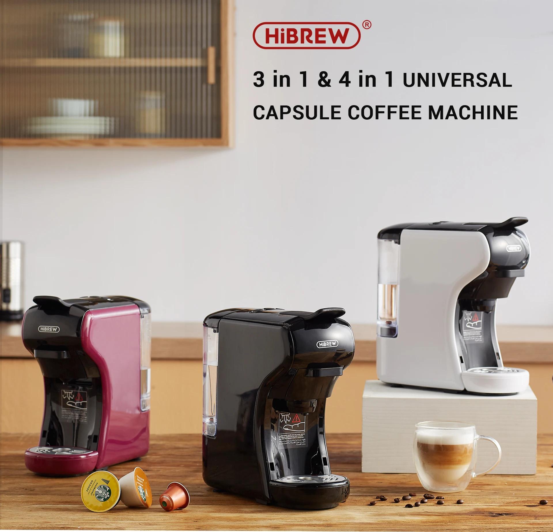 Macchina da Caffè HiBREW 19 Bar 4in1 Caldo & Freddo Multiple Capsule Espresso Cafetera Macchina per Caffè a Cialde Doppia Estrazione Dolce Latte Nexpr