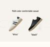 Men's Plus Size Quality Cowhide Skate Shoes, European Color Block Trendy White Casual Sports Sneakers