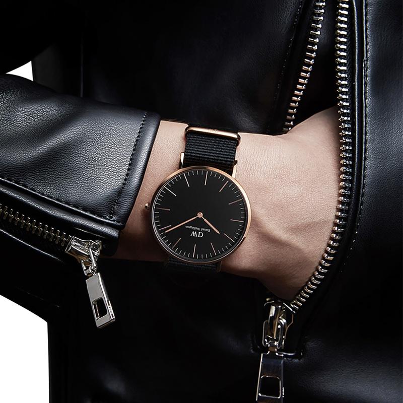 DANIEL WELLINGTON European and American Watches Watch Quartz Movement Nylon Strap Black Dial Men's Watch Men's Watch High-end Light Luxury DW00100148