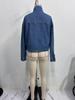 2025 Autumn Women's European & American Street Style Denim Jacket - Trendy Cotton Lapel with Long Sleeves