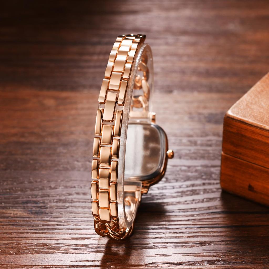 Women's Watch Bracelet Simple Stylish Analog Display Stainless Steel Band Waterproof Quartz Rose Gold Casual Business Fashion Accessory - Birthday