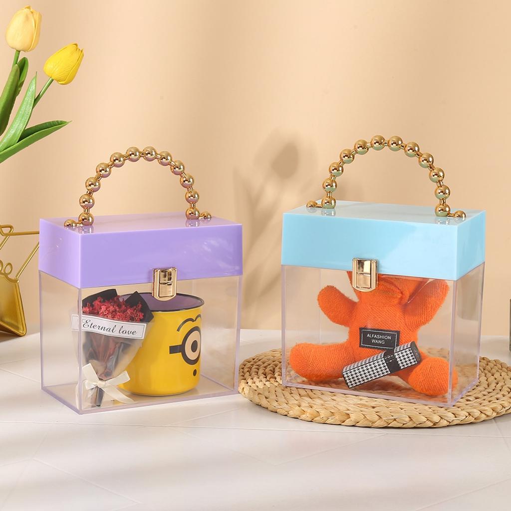 Clear Acrylic Plastic Jewelry Box Storage Box Cube Containers with Lids for Candy Pill and Tiny Jewelry and Chocolates Acrylic Candy Boxes