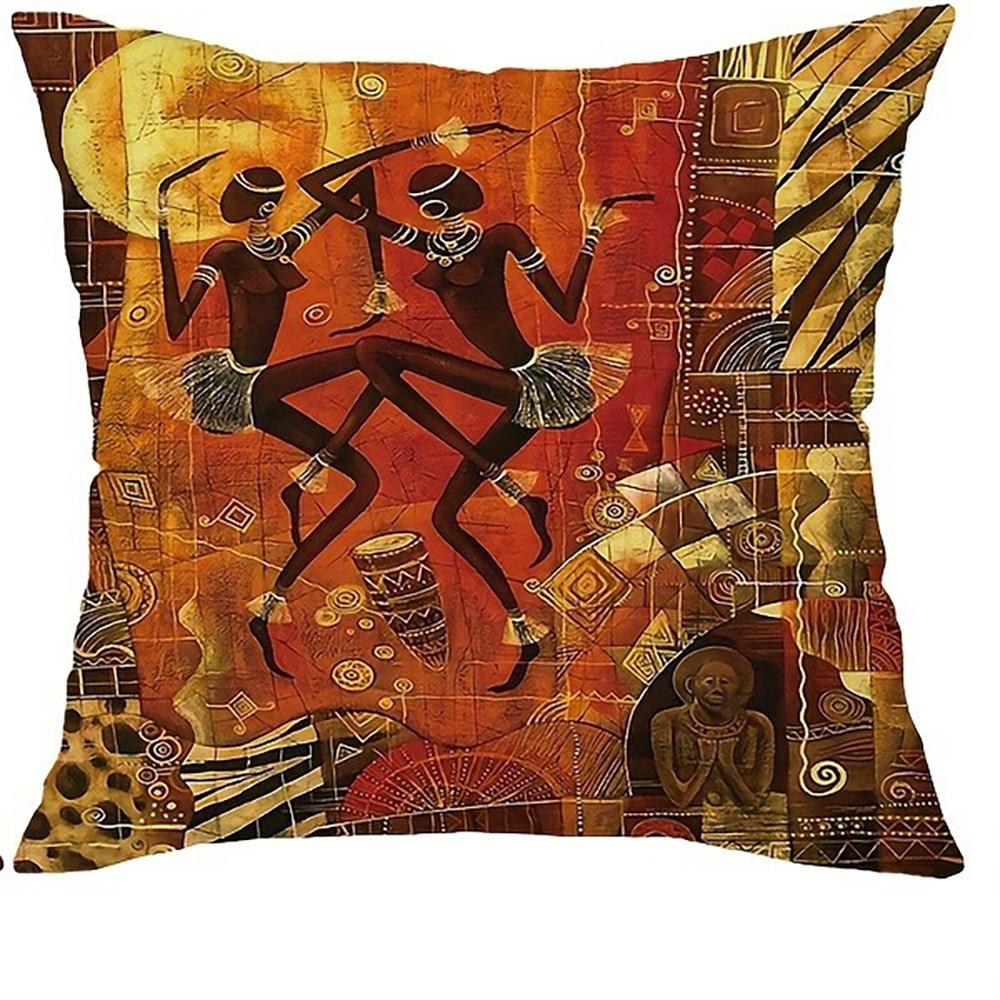 African-Patterned Pillowcases: Vivid Artistic Designs Of Women And Landscapes Sofa Cushion Cover Home Room Decoration