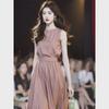 Women's Fashion Chic: This Year's Elegant French-Style Pink Sleeveless Dress
