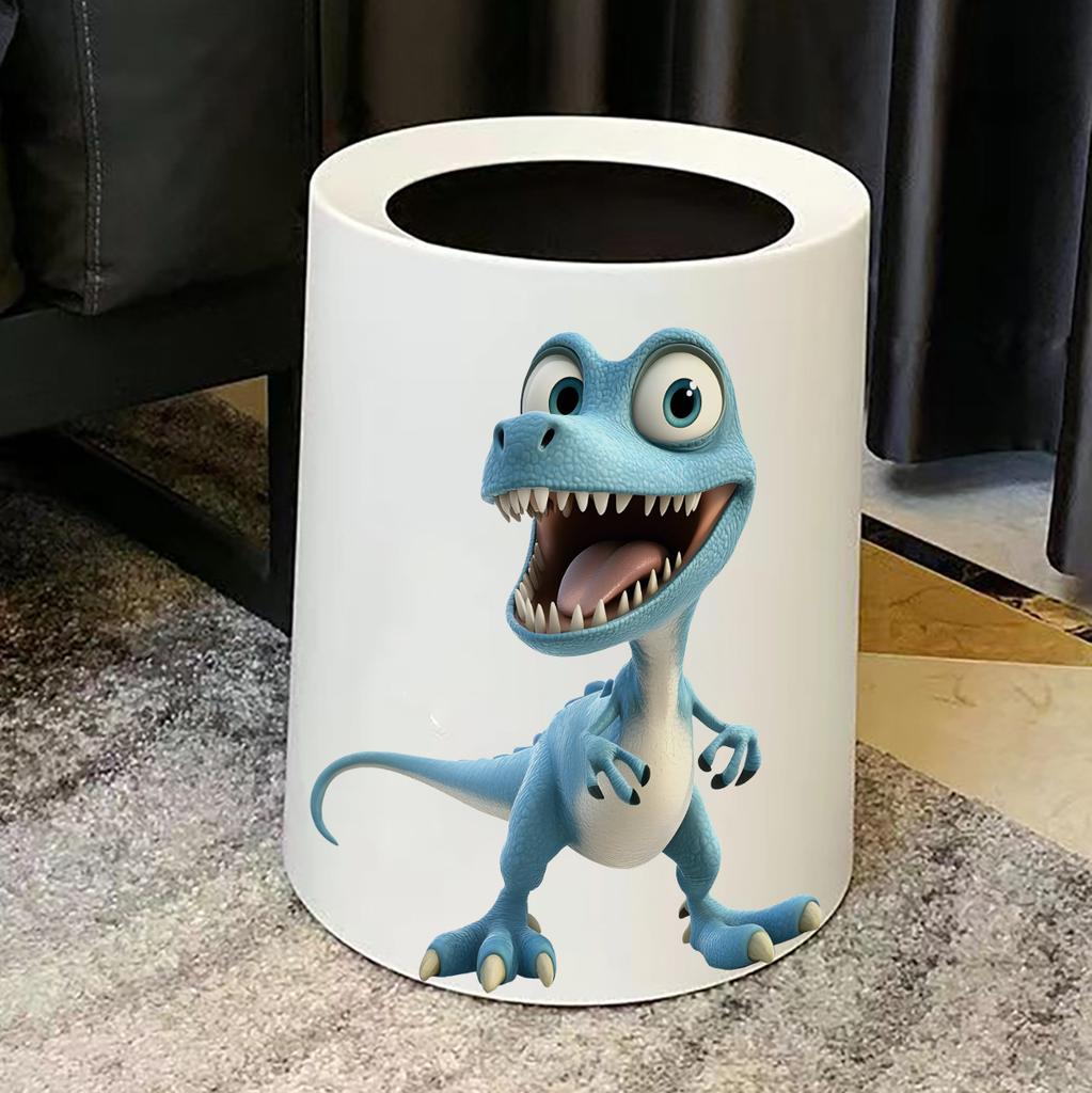 Cartoon Blue T-Rex Wall Stickers, Dinosaur Theme Removable Self-Adhesive for Kids Room & Living Room Decor