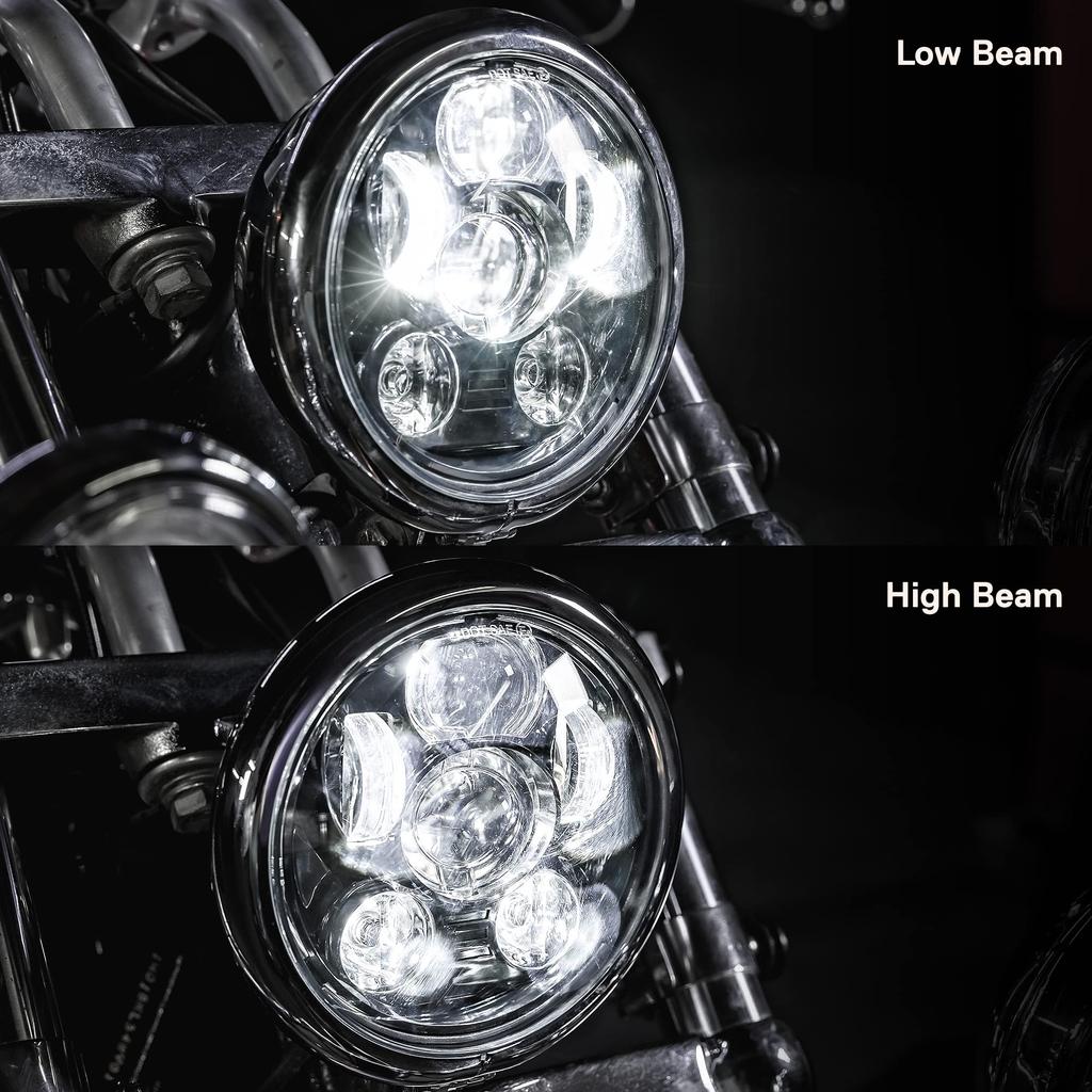 TRUE MODS 5 3/4 LED Headlight for Harley Davidson [Black Finish] Round LED Motorcycle