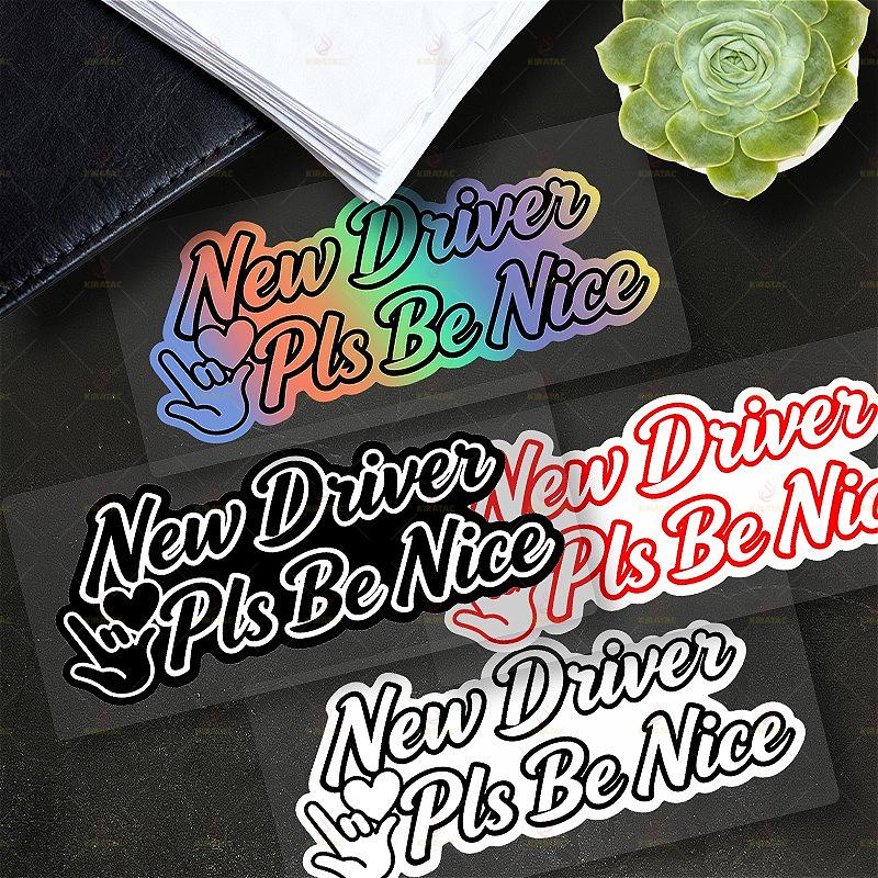 1pc Original New Driver Pls Be Nice Motorcycle Sticker for Motorcycle Tailbox Fairing Car Window Scooter Waterproof Vinyl Decals