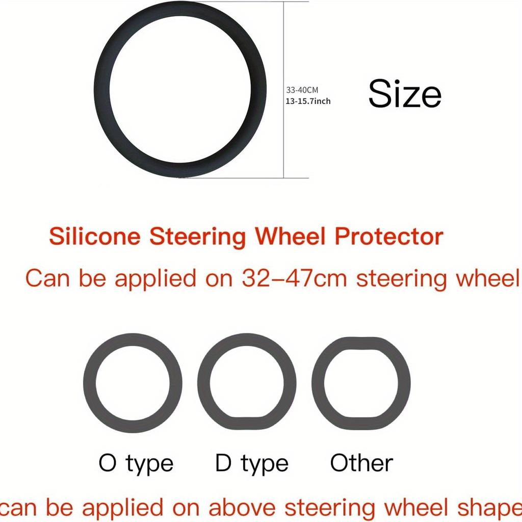 Fit Non-Slip Silicone Steering Wheel Cover - Enhances Grip, Comfortable & Breathable, Easy to Install, Protects Against Heat & Slippage